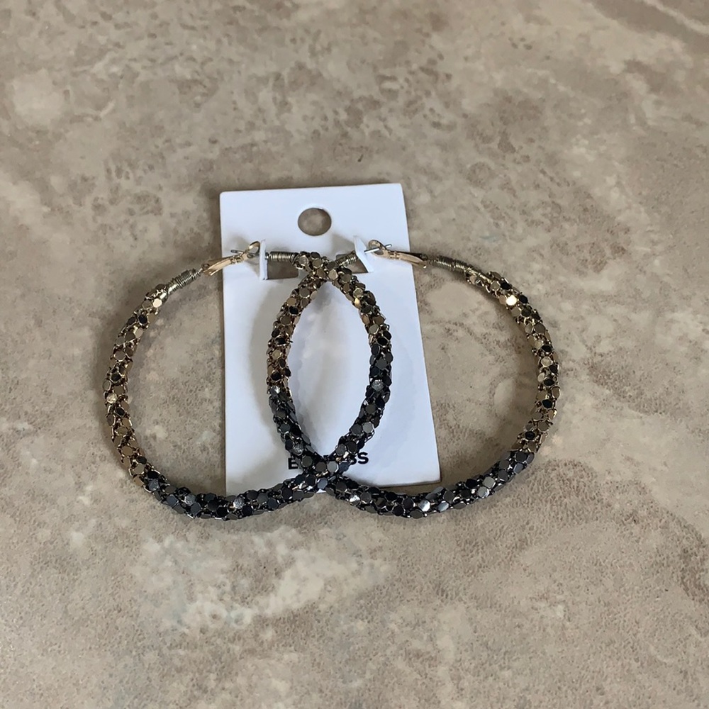 Express Oversized Mixed Metal Hoops